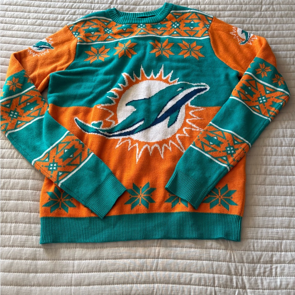 NFL Teal and Orange Crewneck Sweater